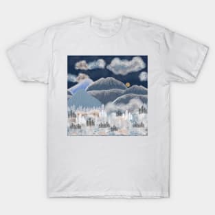 Mountain snow winter scene T-Shirt